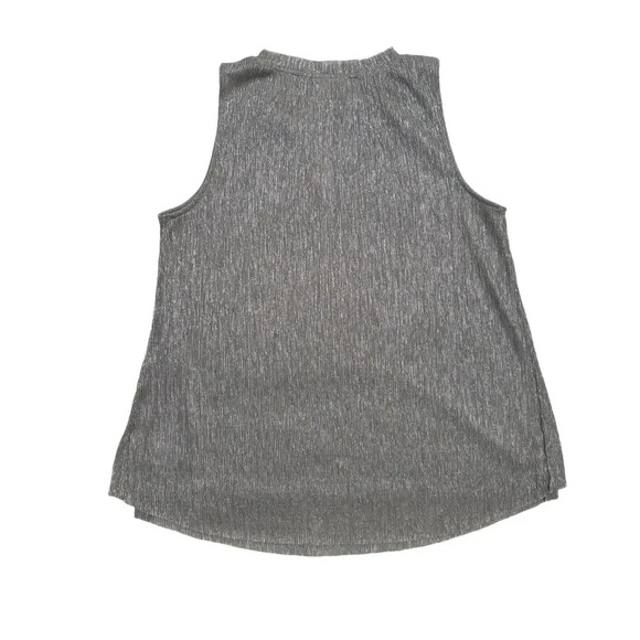 Anthropologie Vanessa Virginia Silver Sleeveless Metallic Lurex Top Size Medium - Picture 6 of 6